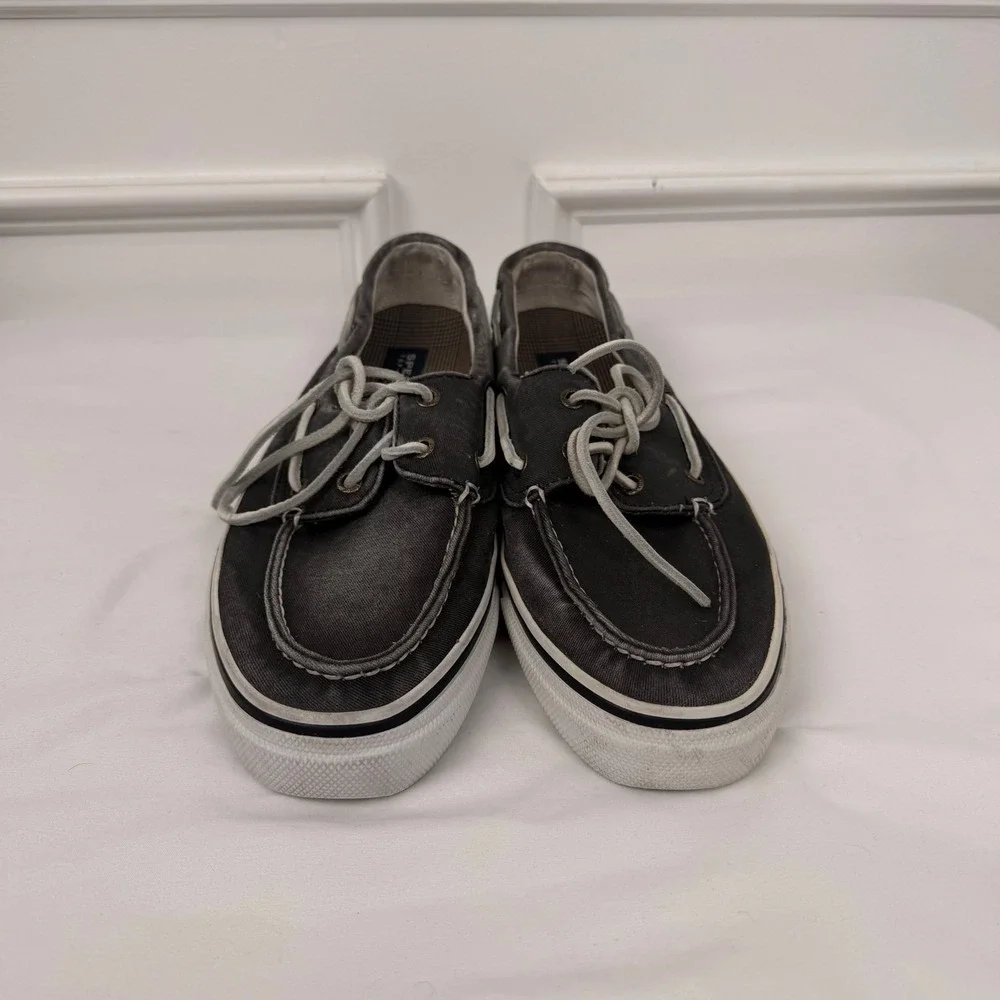 Sperry Top-Sider Bahama Mens 8.5M Black Canvas Boat Shoe Sneakers L12-CH171